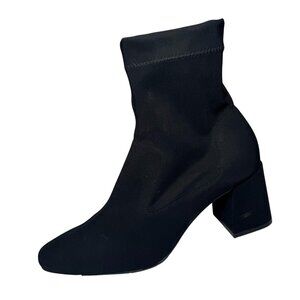 NEW Pedro Garcia Women's 65mm Idoia Black Stretch Sock Block Heel Boots 9- 9.5